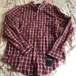 Chaps long sleeve polo shirt. Size XL 18/20. New!